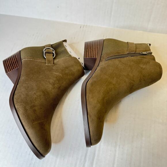 Market & Spruce Khaki Ankle Booties - Picture 3 of 9